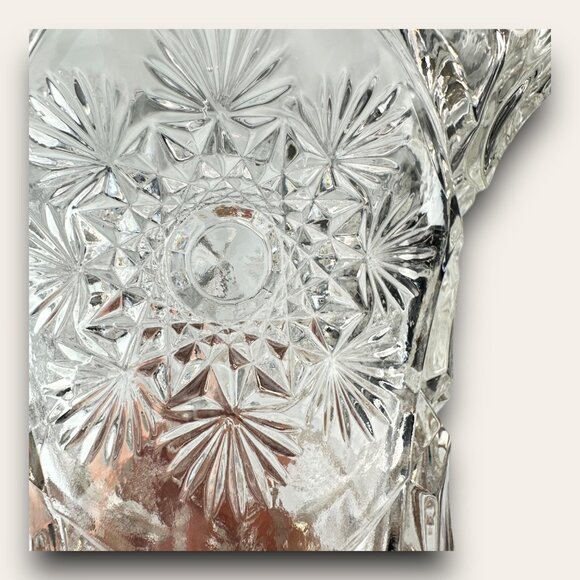 Cambridge Snowflake & Sunburst Clear Crystal Pitcher EVC No Chips EAPG - Picture 12 of 14